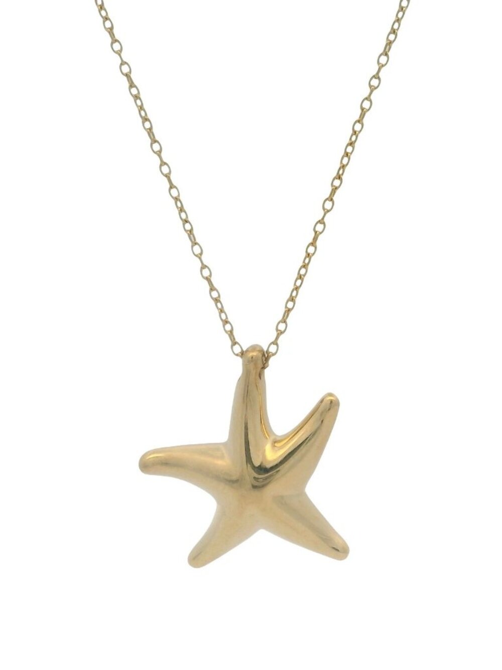 Vintage Tiffany & Co Elsa Peretti 18kt Yellow Gold Starfish Pendant Necklace 18"